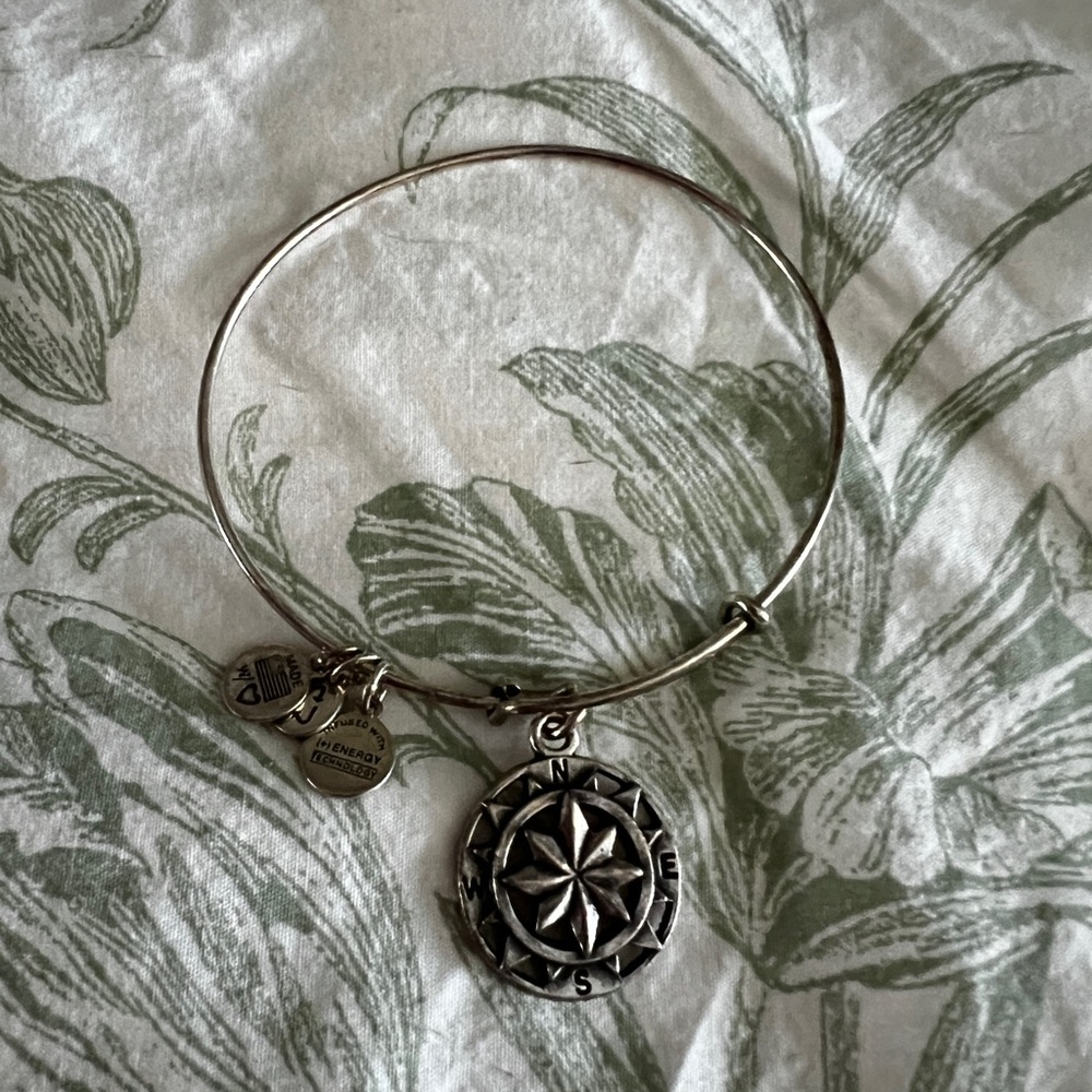 Alex and Ani Compass Silver Charm Bangle